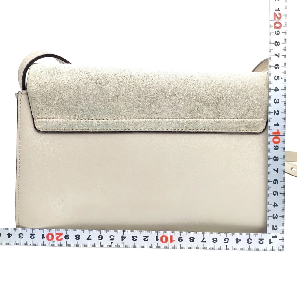 AUTH Chloe Faye Shoulder Bag Crossbody Beige Tan Leather - Picture 3 of 10